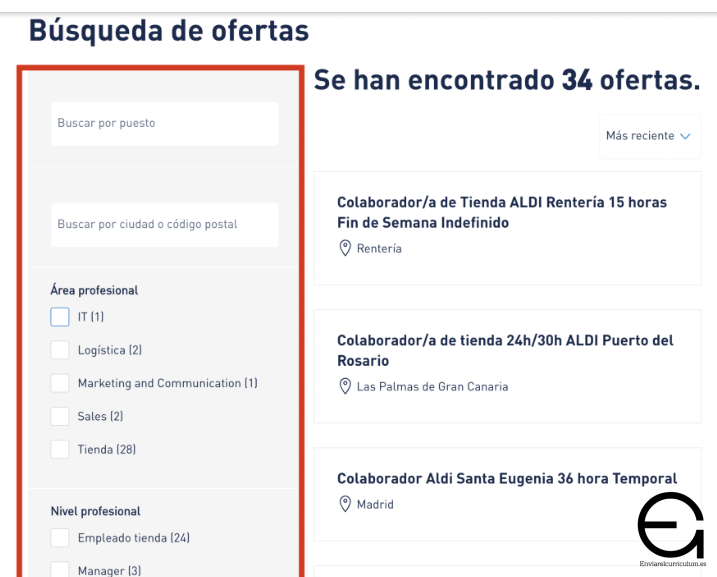 Paso a paso para enviar tu C.V a ALDI "Trabaja con nosotros"