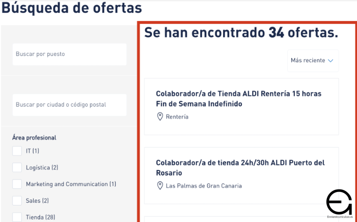 Paso a paso para enviar tu C.V a ALDI "Trabaja con nosotros"
