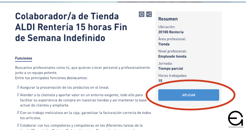 Paso a paso para enviar tu C.V a ALDI "Trabaja con nosotros"