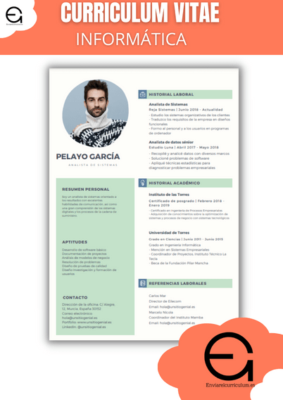 Modelos de curriculum vitae para Informática